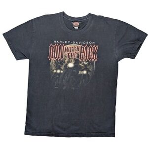 Harley Davidson Large Kitchener Ontario Run the Pack Black Short Sleeve Shirt